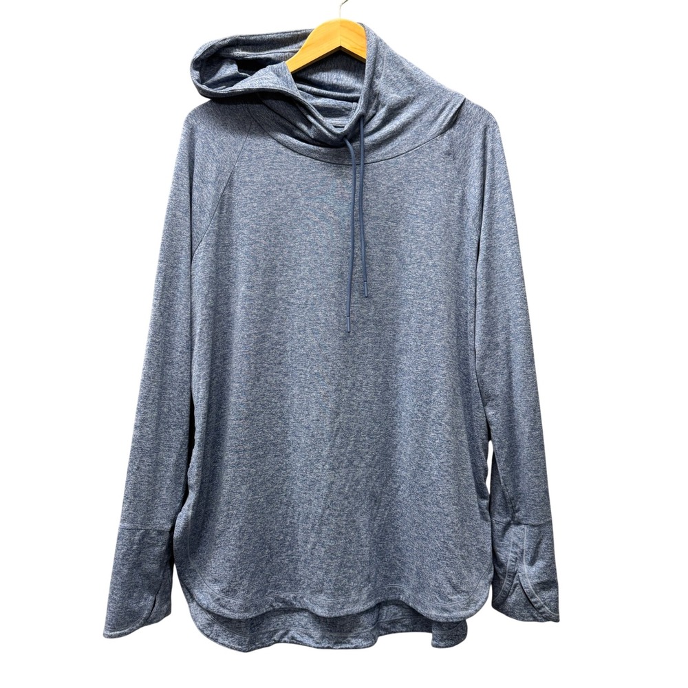 Athleta Hoodie Sweatshirt Womens XL Uptempo Blue Activewear Pullover Comfy